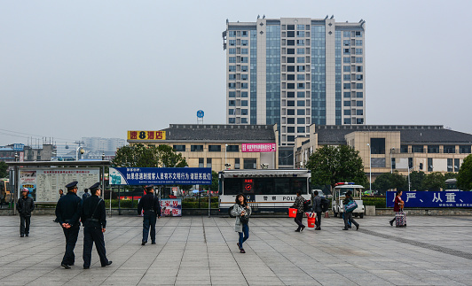 Nanning, China - Nov 1, 2015. Cityscape of Nanning, China. Nanning is a large, modern city and a transport gateway for travellers to and from Vietnam.