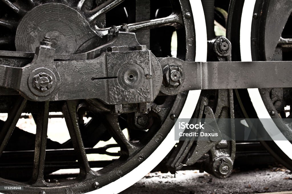 Rueda de tren de vapor - Foto de stock de Anticuado libre de derechos