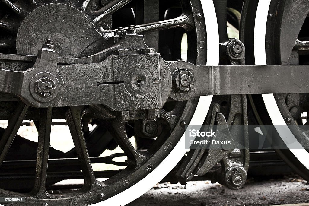 Treno a vapore ruota - Foto stock royalty-free di Close-up