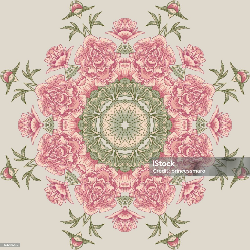 Diseño floral con peonies circle - arte vectorial de Abstracto libre de derechos
