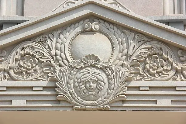Decoration of stone pattern above entrance