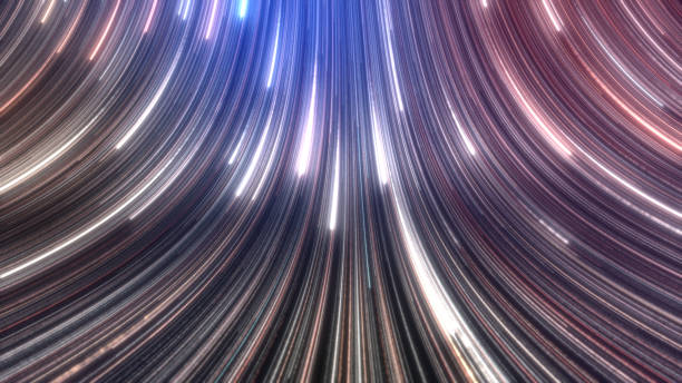 1990 retro color light trail background.