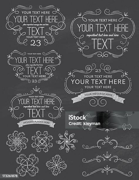 Vintage Chalkboard Frames And Elements Stock Illustration - Download Image Now - Calligraphy, Decoration, Ornate