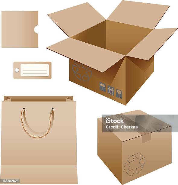 Vetores de Embalagem De Papel e mais imagens de Aberto - Aberto, Bolsa - Objeto manufaturado, Caixa - Recipiente