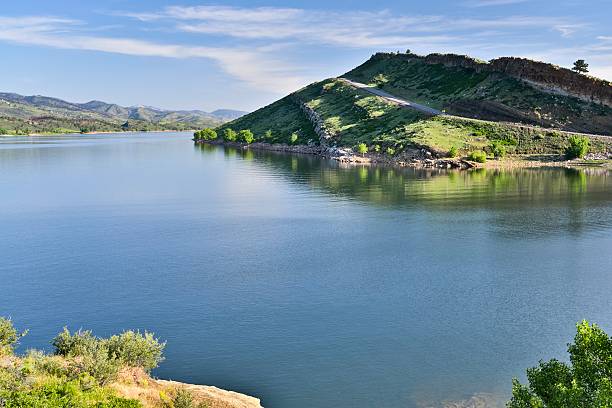 colorado landschaft - fort collins reservoir lake water stock-fotos und bilder