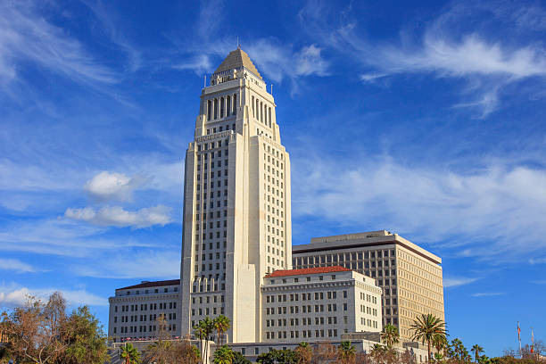 los angeles city hall - los angeles city hall imagens e fotografias de stock