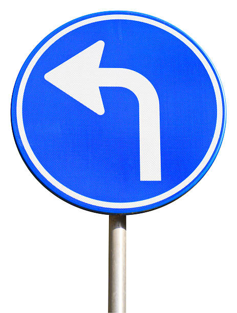 istock Isolated dutch blue road sign pointing left 173271479