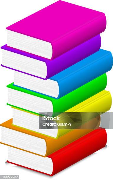 Красочные Книги — стоковая векторная графика и другие изображения на тему Библиотека - Библиотека, Брошюра, Векторная графика