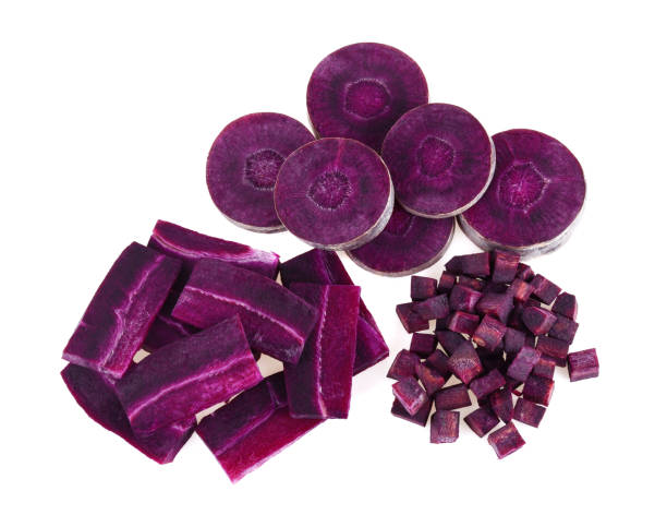 purple carrots isolated on white background