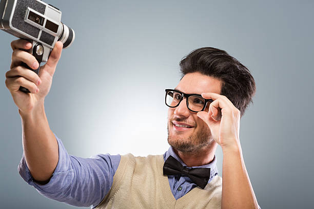 istock Retro revival man with old fashion camera 173274739