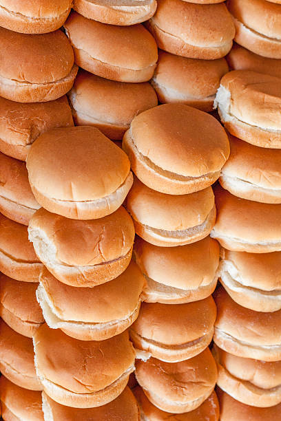 Stacked Hamburger Buns stock photo