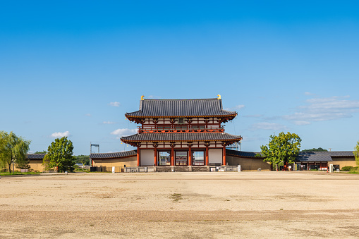 Heijo Kyo, the Capital of Japan during most of the Nara period, from 710 to 740 and again from 745 to 784. The imperial palace is a listed UNESCO World Heritage