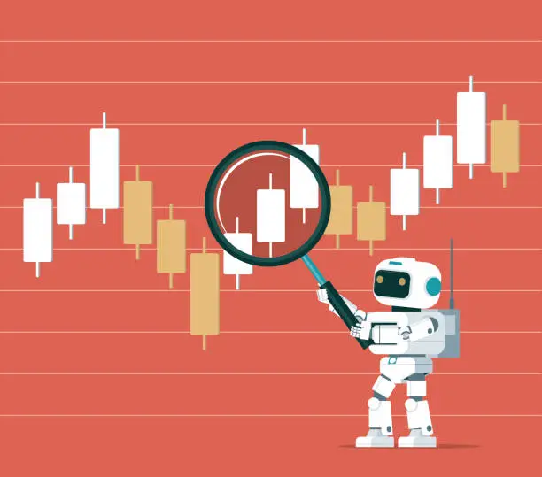 Vector illustration of Analyze stock market