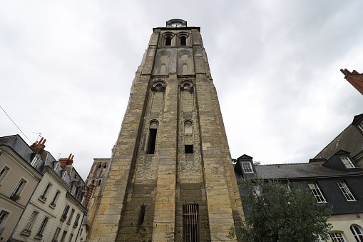 The clock tower, view from the outside, town of Tours, department of Indre et Loire, France
