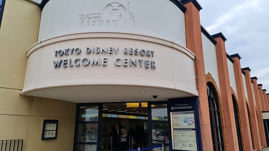 Chiba, Japan on October 5, 2023. Tokyo Disney Resort Welcome Center located next to JR Maihama Station, provides total support for visitors who book hotel service at the Resort.