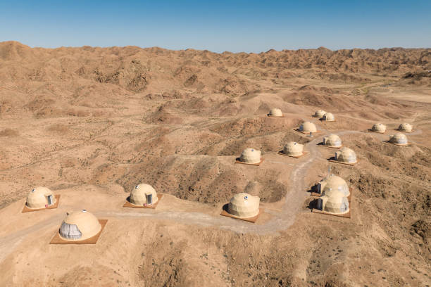 Mars Base in the Gobi Desert in China stock photo