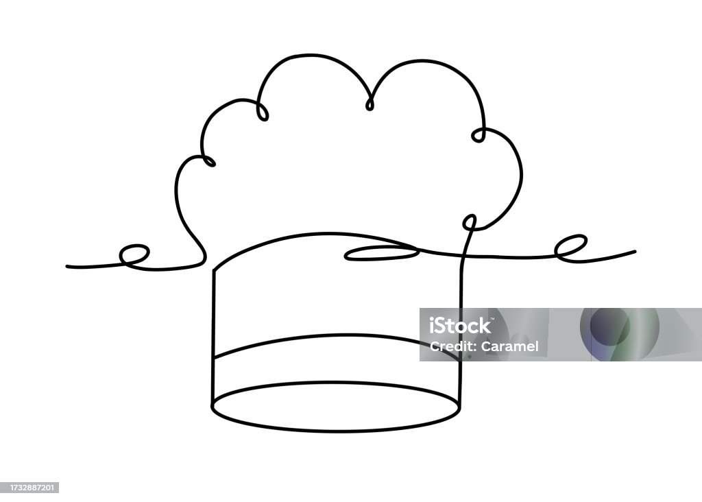 Chef Hand Linear Chef Hat Continuous Line Art Stock Illustration - Download Image Now ...