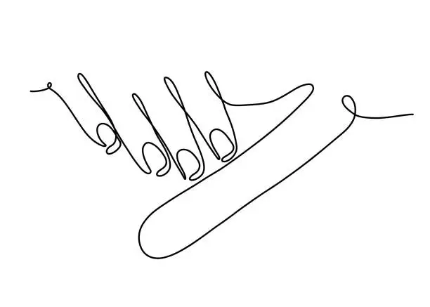 Vector illustration of Manicure Continuous Line Illustration