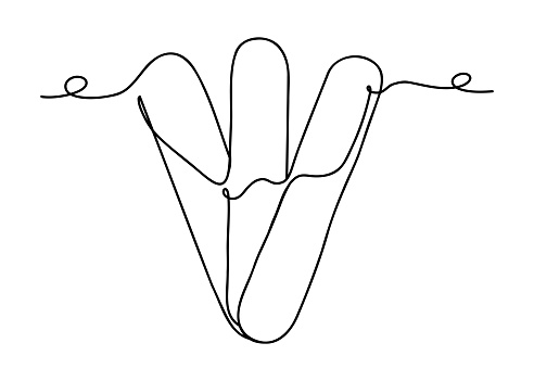 Vector illustration of a nail file icon created with a continuous line art style. This minimalist and elegant design is ideal for beauty, cosmetics, grooming, and personal care concepts, adding a touch of sophistication to your projects.