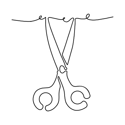 Scissors Continuous Line Illustration