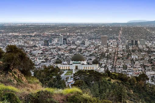Griffith Observatory-Los Angeles at twilight with city scape