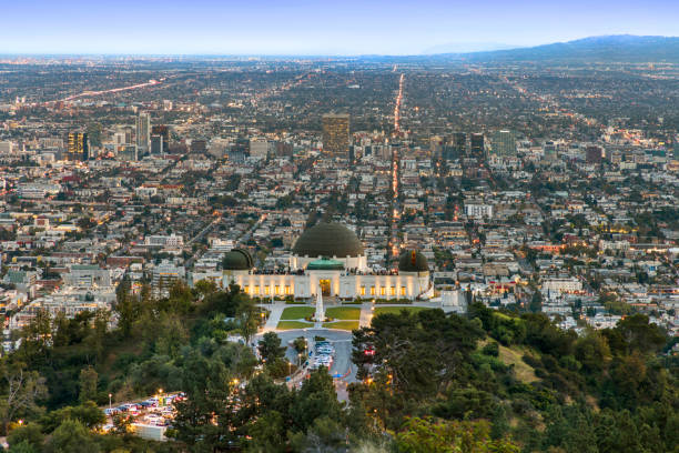 istock Griffith Observatory-Los Angeles at twilight with golden lights 1732897476