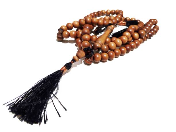 photo with prayer beads - antique old fashioned close up color image imagens e fotografias de stock