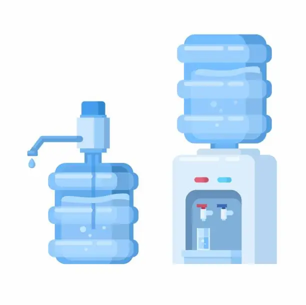 Vector illustration of Drinking Water Gallon And Dispenser Cartoon illustration Vector