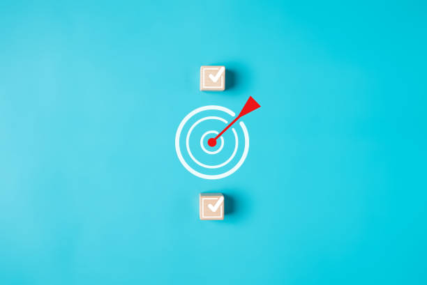 istock Target and check mark icons on background, Successful project plan, Business strategy planning management, Business goal, Innovation and inspiration for creativity idea thinking 1732994397