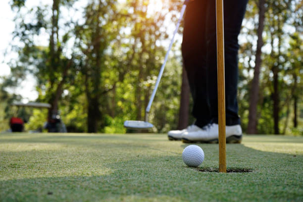 istock Golfer playing golf in beautiful golf course in the evening golf course with sunshine 1733008734