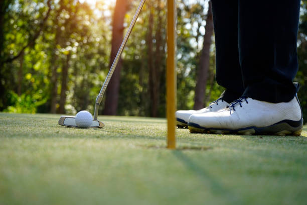 istock Golfer playing golf in beautiful golf course in the evening golf course with sunshine 1733009339