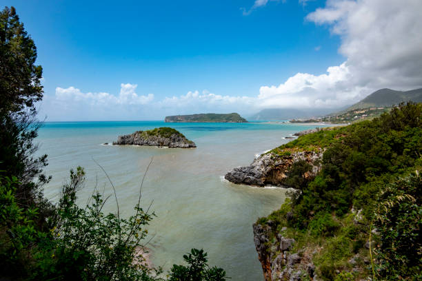 Aerial View of a Tropical Island in Turkey. Location is Cifitkale Island, Near Seferihisar Izmir Turkey