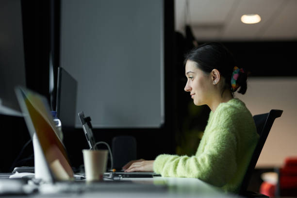 istock the woman is working in the office 1733058998