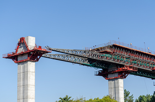 detail of a bridge under construction, engineering concept