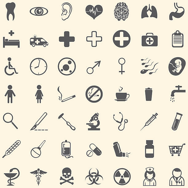 bildbanksillustrationer, clip art samt tecknat material och ikoner med vector set of 49 medical icons - rött kors