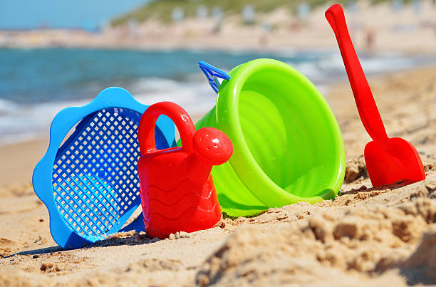 istock Plastic toys on the sea beach 173313036