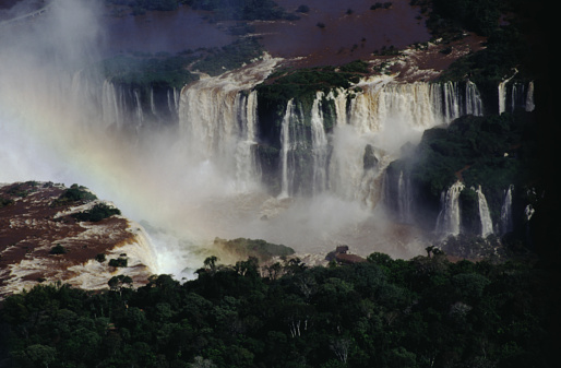 Aerial view of the Iguaçu falls the world\