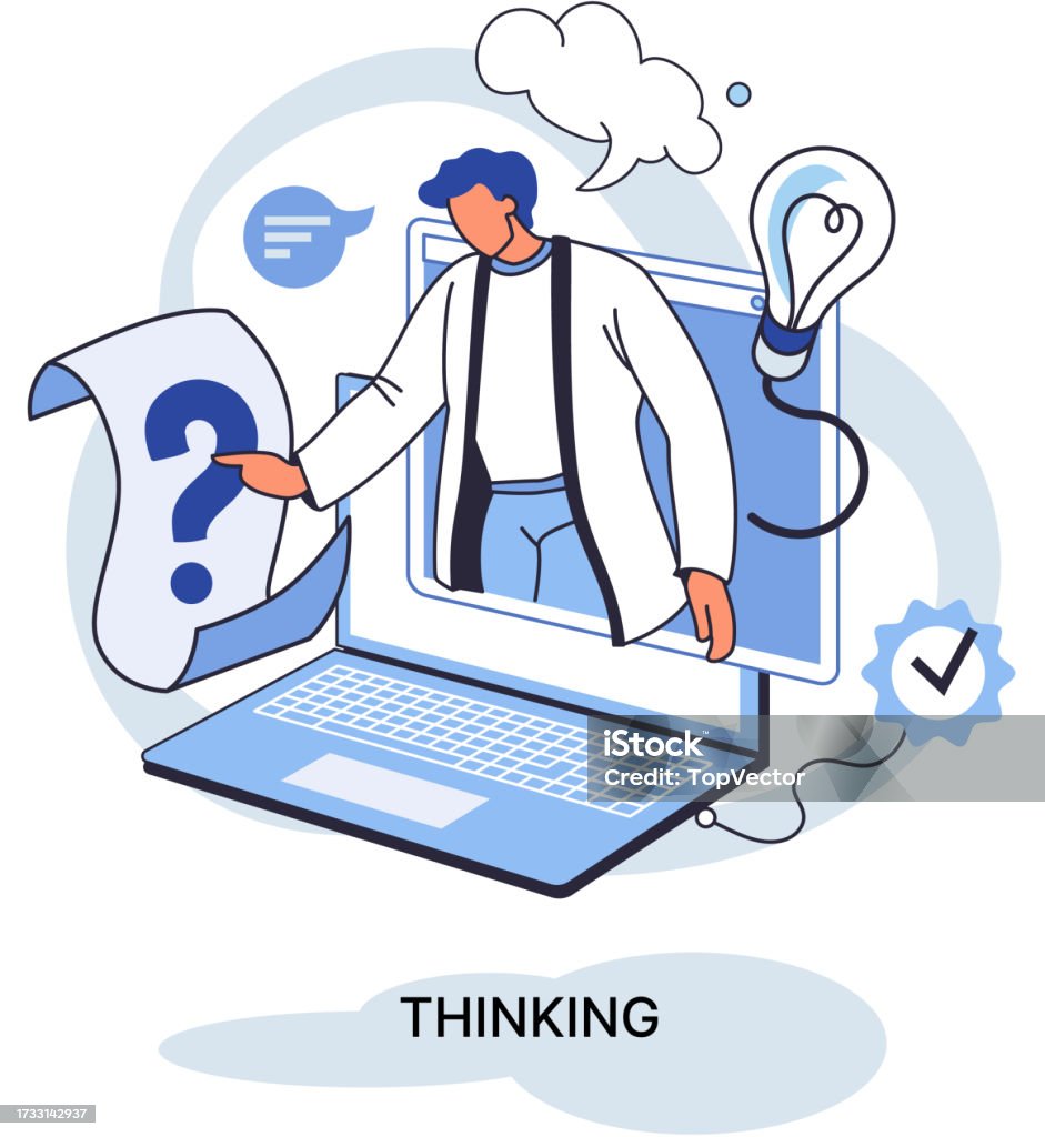 Problem Thinkin Image Problem Solving Concept Man Wondering Or Thinking Planning Or Pondering ...