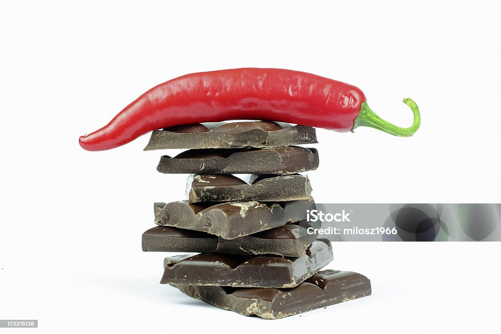 Cioccolato e peperoni - Foto stock royalty-free di Cioccolato