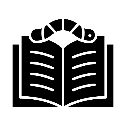 Bookworm Vector Glyph Icon For Personal And Commercial Use.