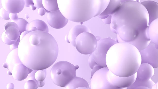 istock Violet abstract liquid balls, violet background with balls - 3D Illustration 1733182853
