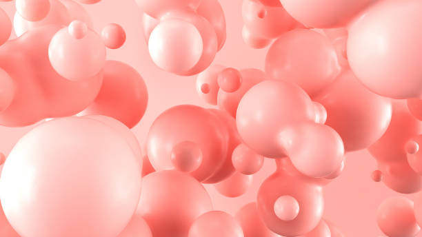 istock Pink abstract liquid balls, pink background with balls - 3D Illustration 1733182916