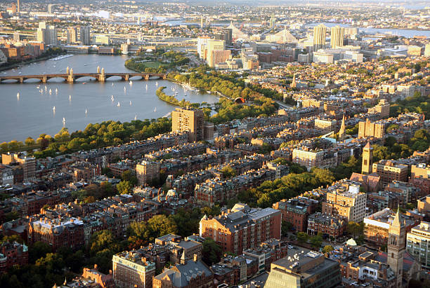 panorama de la ciudad de Boston. - foto de stock