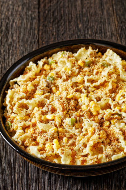 istock Creamy Corn Casserole with Sausage in baking dish 1733192576