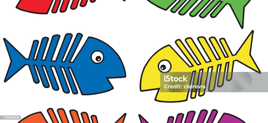Fishbone Cartoon Red Various Colors Fishbones Stock Illustration - Download Image Now ...