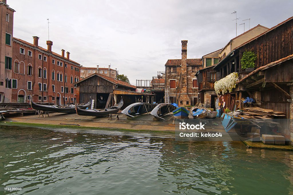 squero di San Trovaso a Venezia, Italia vista - Foto stock royalty-free di Ambientazione esterna