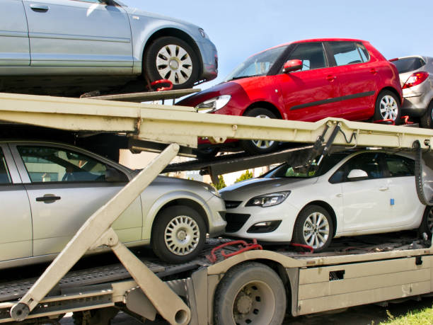 vehicle transporter on the road