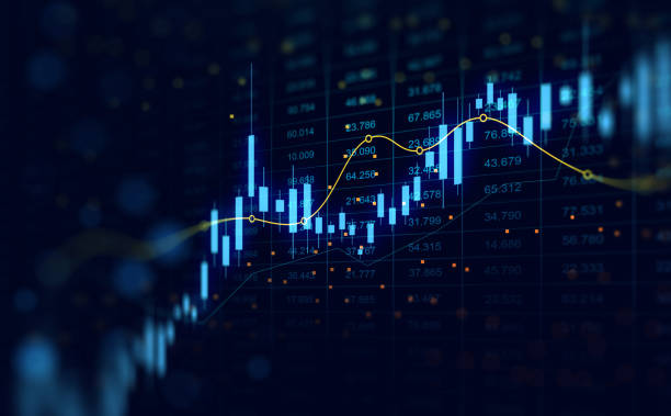 istock Digital financial chart indicators, stock market business and exchange financial growth graph 1733204150
