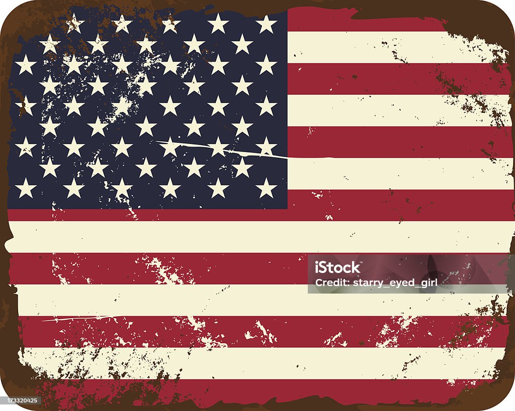 Vintage bandera de los Estados Unidos - arte vectorial de Retro libre de derechos