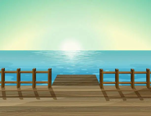 Vector illustration of sea scenery